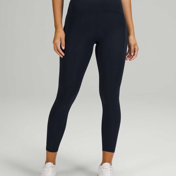 Lululemon Power Thru High Rise Tights 25” Size 6 True Navy - Picture 1 of 5